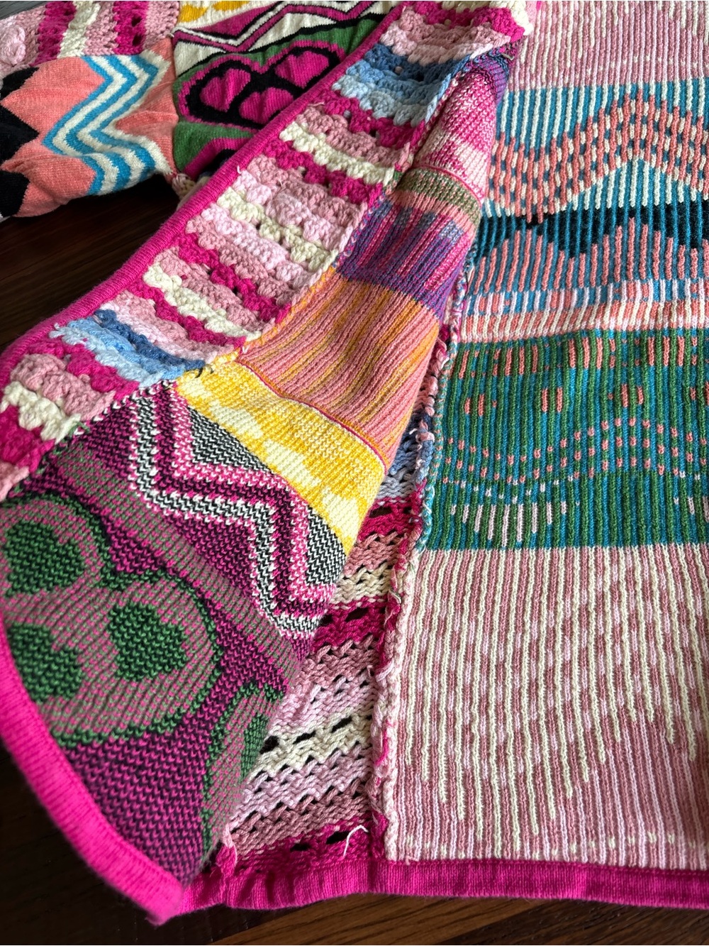 Anthropologie PILCRO Patchwork Cardigan Sweater, Colorful,Fun,Oversized One Size - Picture 6 of 16